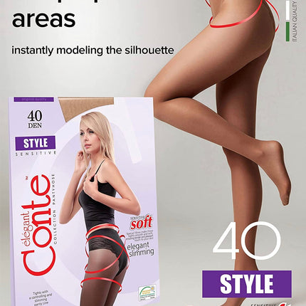 Conte Style Soft 40 Den - Modelling Bikini Shaping Women's Tights (8С-74СП)