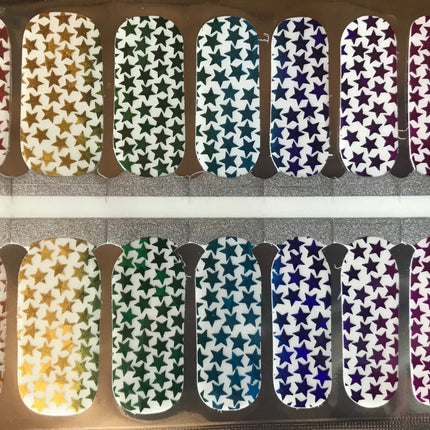 Rainbow Metallic Stars - Sheer Overlay