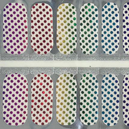 Rainbow Metallic Dots - Sheer Overlay