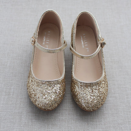 Rock Glitter Mary Jane with Glitter Heels for Girls
