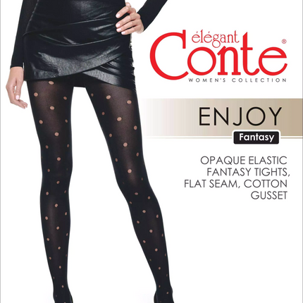 Conte Enjoy 50 Den - Fantasy Opaque Women's Tights with Sheer Polka Dots (19С-241СП)