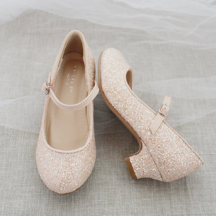 Rock Glitter Mary Jane with Glitter Heels for Girls