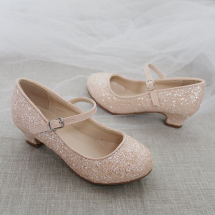 Rock Glitter Mary Jane with Glitter Heels for Girls