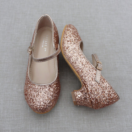 Rock Glitter Mary Jane with Glitter Heels for Girls