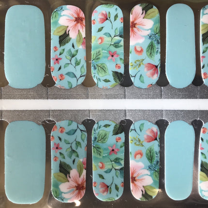 Aqua Blue Floral