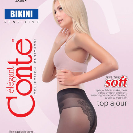 Conte Bikini Soft 20 Den - Classic Women's Tights with Laced Panties (8С-34СП)