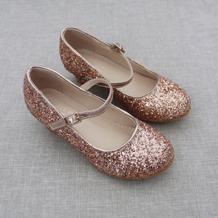 Rock Glitter Mary Jane with Glitter Heels for Girls