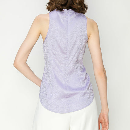 Leopard Print Twist front Sleeveless Blouse Top