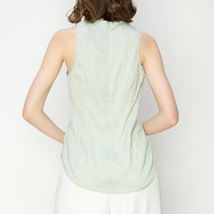 Leopard Print Twist front Sleeveless Blouse Top
