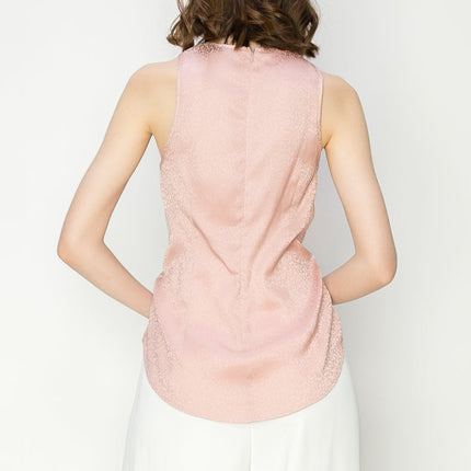 Leopard Print Twist front Sleeveless Blouse Top