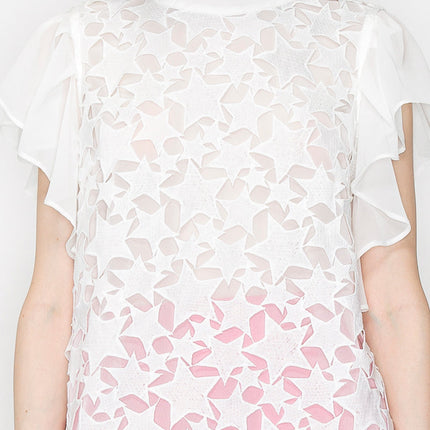 Star Cutwork Butterfly Short Sleeve Top