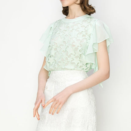 Star Cutwork Butterfly Short Sleeve Top