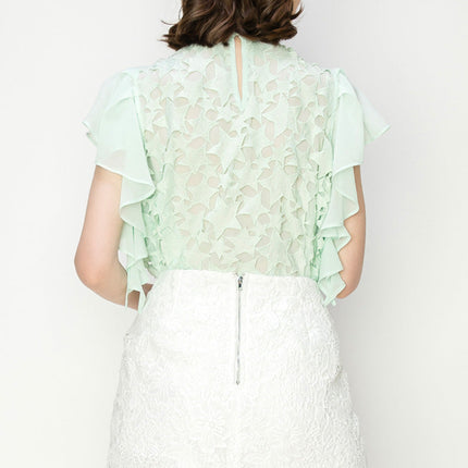 Star Cutwork Butterfly Short Sleeve Top