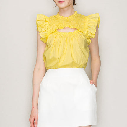 Cut out top with flutter sleeve