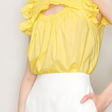 Cut out top with flutter sleeve