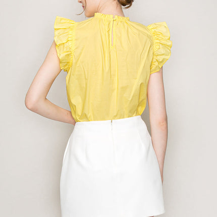 Cut out top with flutter sleeve