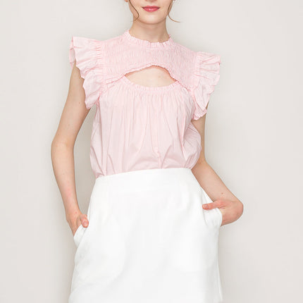 Cut out top with flutter sleeve