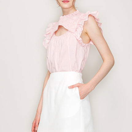 Cut out top with flutter sleeve