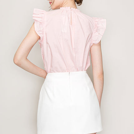 Cut out top with flutter sleeve