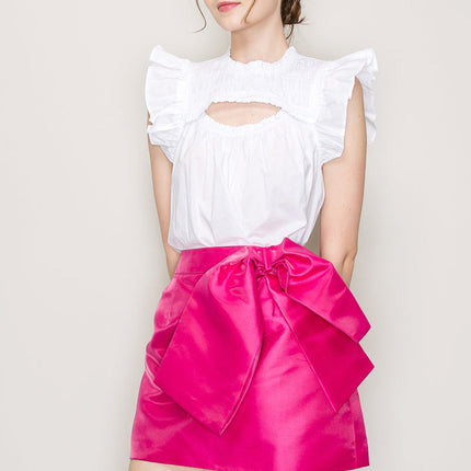 Cut out top with flutter sleeve