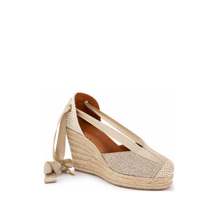 Jimena High Laces Gold Woven Lace-Up