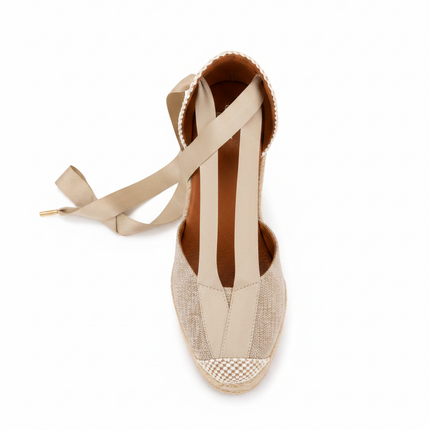 Jimena High Laces Gold Woven Lace-Up