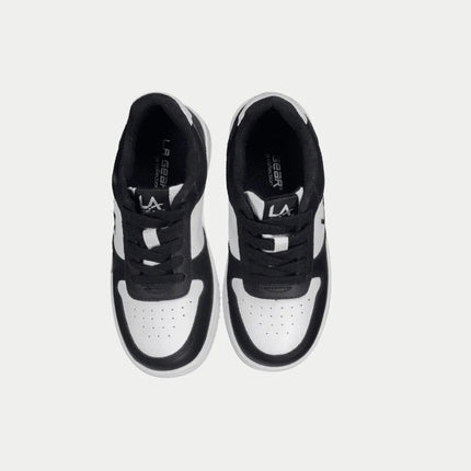 LA Gear Kids Edge Lowtop | Black x White Logo