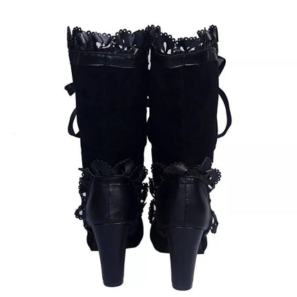 Stylish Fashion Lace Up Heels Boots