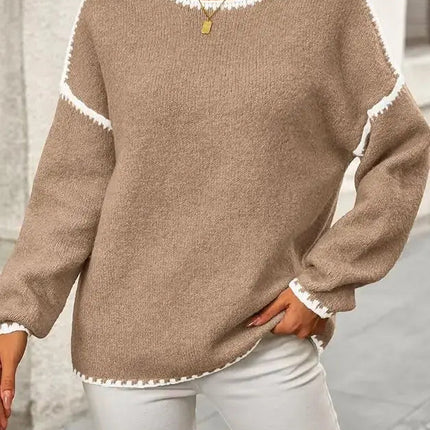 LÁVINE™ Oversized Knit Sweater Women – Cozy Chunky Pullover