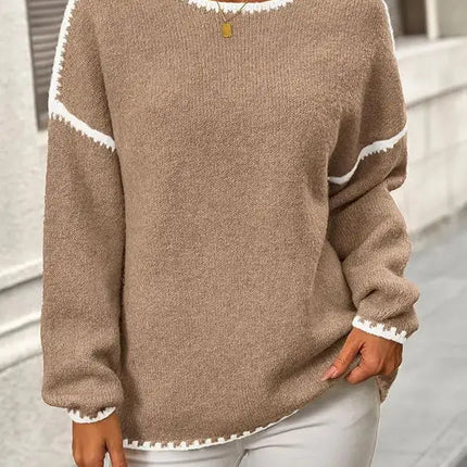 LÁVINE™ Oversized Knit Sweater Women – Cozy Chunky Pullover