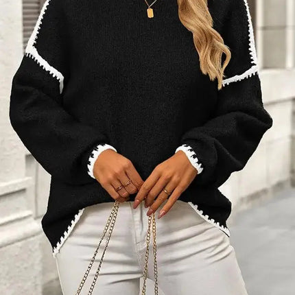 LÁVINE™ Oversized Knit Sweater Women – Cozy Chunky Pullover