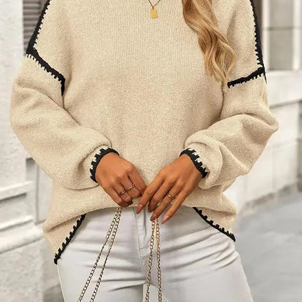 LÁVINE™ Oversized Knit Sweater Women – Cozy Chunky Pullover