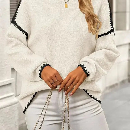LÁVINE™ Oversized Knit Sweater Women – Cozy Chunky Pullover