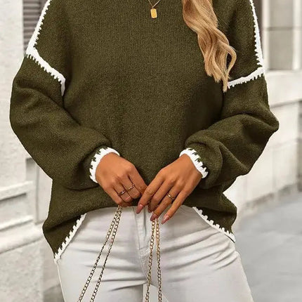 LÁVINE™ Oversized Knit Sweater Women – Cozy Chunky Pullover