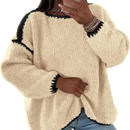 LÁVINE™ Oversized Knit Sweater Women – Cozy Chunky Pullover
