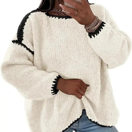 LÁVINE™ Oversized Knit Sweater Women – Cozy Chunky Pullover