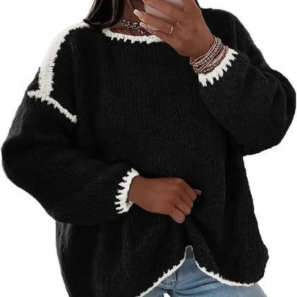 LÁVINE™ Oversized Knit Sweater Women – Cozy Chunky Pullover