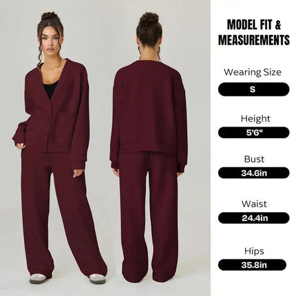 LÁVINE™ Oversized Loungewear Set – Cozy Cardigan & Pants