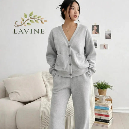 LÁVINE™ Oversized Loungewear Set – Cozy Cardigan & Pants