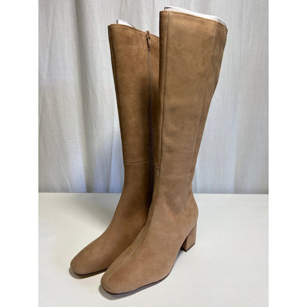 Ann Taylor 2.5” Block Heel Suede Tall Boots Women’s Dominican Sand