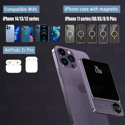 Magnetic Power Bank Wireless External Auxiliary Battery Pack