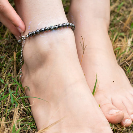 Hematite Magnetic Anklet (6mm Faceted Beads)