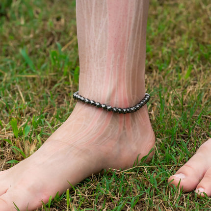 Hematite Magnetic Anklet (6mm Faceted Beads)