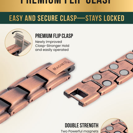 Ultra Strength Copper Magnetic Therapy Anklet for Men