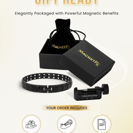 Ultra Strength Titanium Magnetic Therapy Anklet for Men (Black)