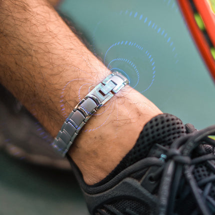 Ultra Strength Titanium Magnetic Therapy Anklet for Men (Silver)