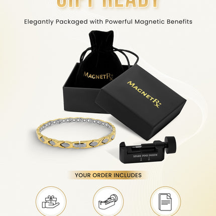 Ultra Strength Titanium Magnetic Therapy Anklet for Women (Gold & Silver)