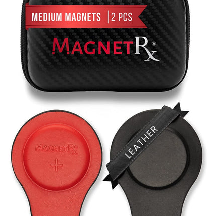 Biomagnetic Therapy Magnet Set — Neodymium & Leather (2 Medium Magnets)