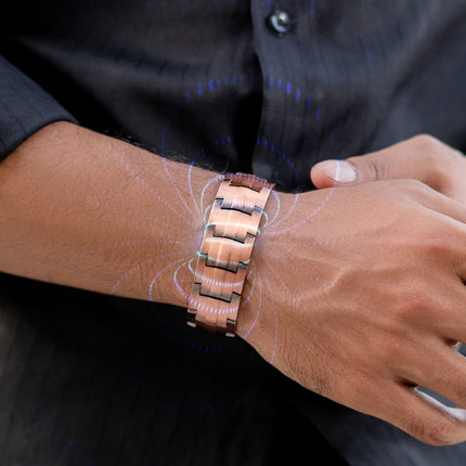 3x Strength Copper Magnetic Bracelet for Men (Legacy)