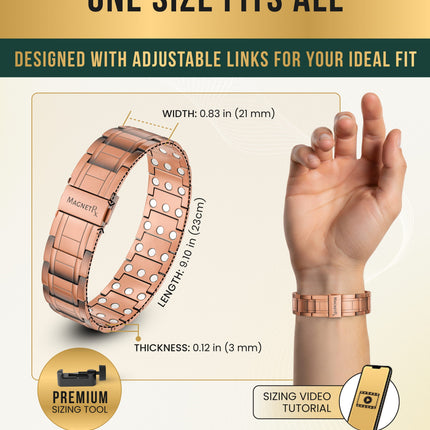 3x Strength Copper Magnetic Bracelet for Men (Stealth)